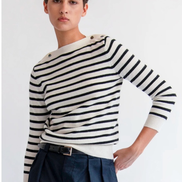 DEMYLEE "Jamie" Striped Cashmere Boatneck Sweater NWOT/sz XS - Picture 12 of 15